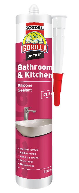 Gorilla Bathroom & Kitchen Silicone Sealant 300ml White
