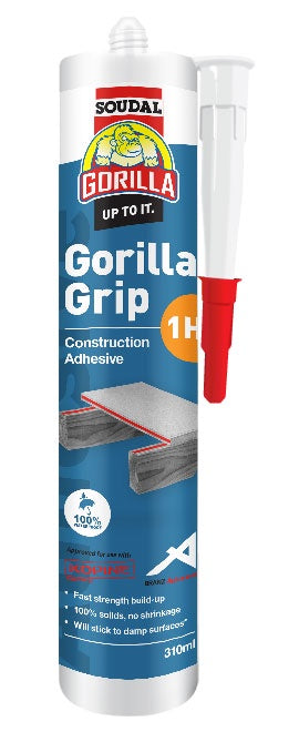 Gorilla Grip 1 Hour Cure Construction Adhesive 310ml
